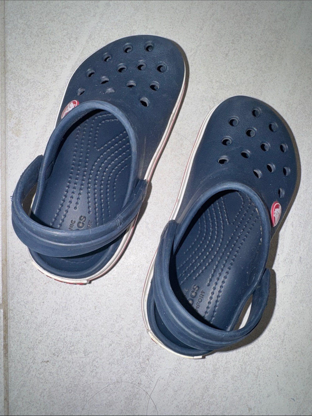 CROCS Kids Navy Blue Sandals EUC!